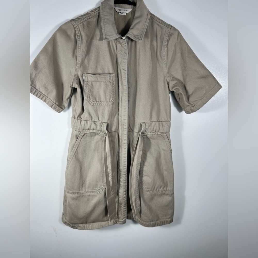 FRENCH CONNECTION Rosetta Recycled Denim Shirt Dress Sz 4 - Picture 4 of 9